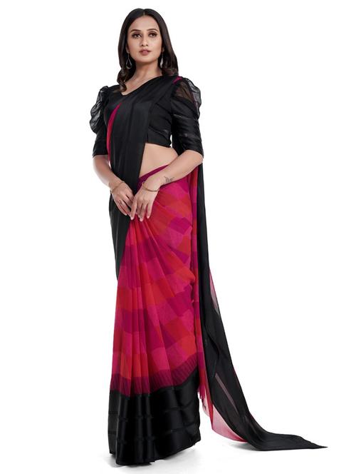 women printed casual wear georgette saree  with blouse - 21546270 - Very Small Image - 1