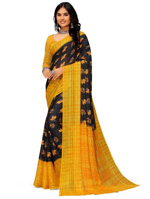 women printed casual wear georgette saree  with blouse - 21546319 - Very Small Image - 1