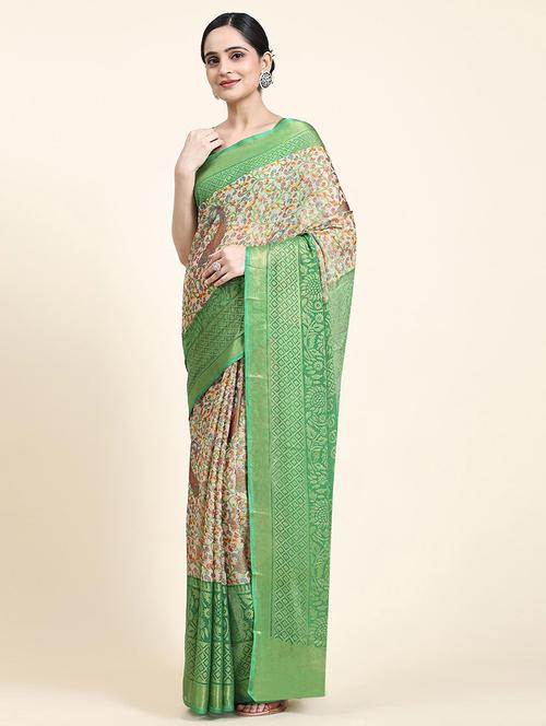 women self design contrast border saree  with blouse - 21546375 - Very Small Image - 1