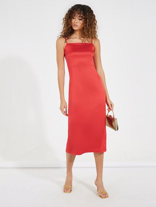 women red solid sheath dress - 21547003 - Very Small Image - 1