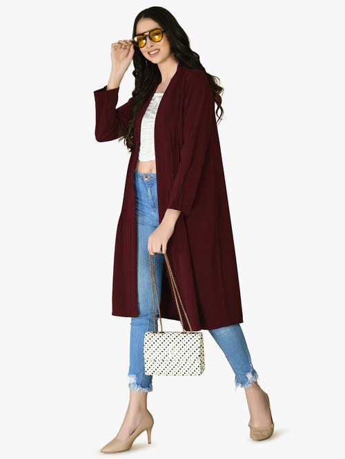 women purple solid regular shrug - 21547085 - Very Small Image - 1