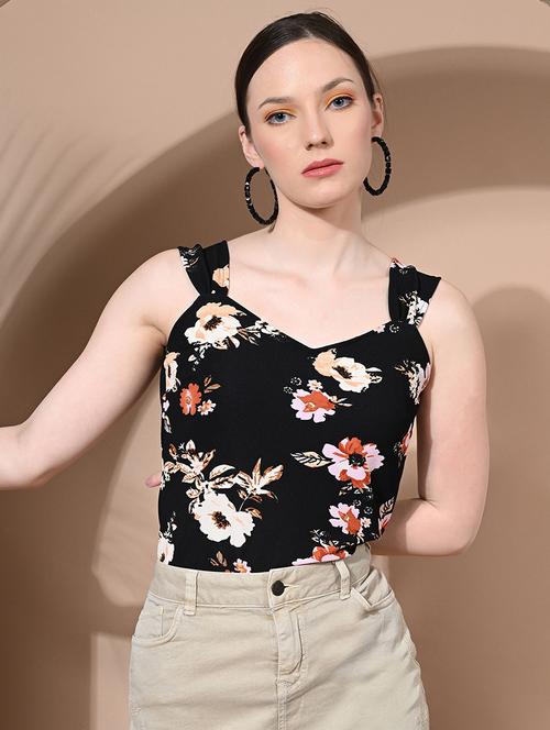 women black floral printed regular top - 21547341 - Very Small Image - 1