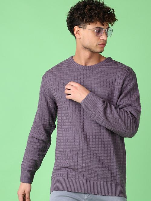 men long sleeves self design pullover - 21547657 - Very Small Image - 1