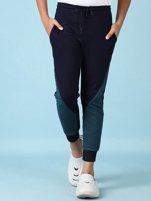 boys navy blue color block joggers - 21547720 - Very Small Image - 1