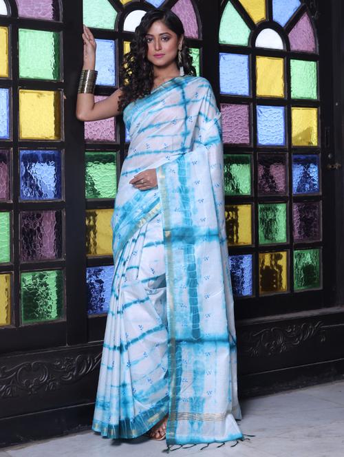 women shibori printed saree with blouse - 21548862 - Very Small Image - 1