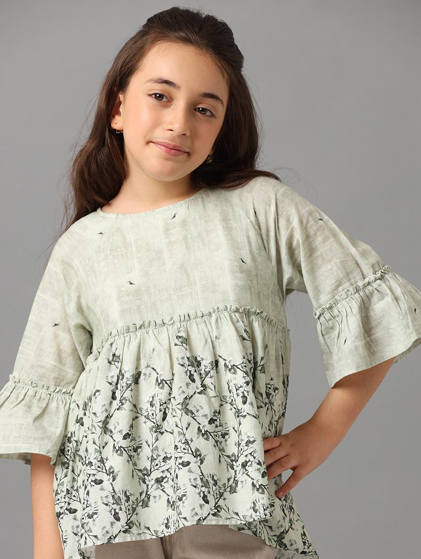 girls round neck floral printed regular top - 21549532 - Zoom Image - 3