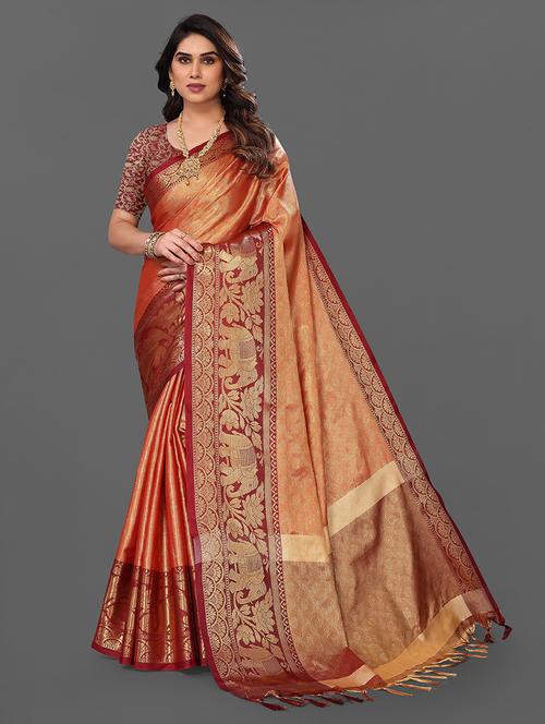 women self design kanjivaram saree - 21549655 - Very Small Image - 1