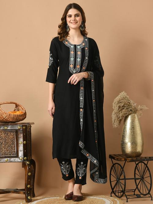 women black embroidered suit set - 21549876 - Very Small Image - 1