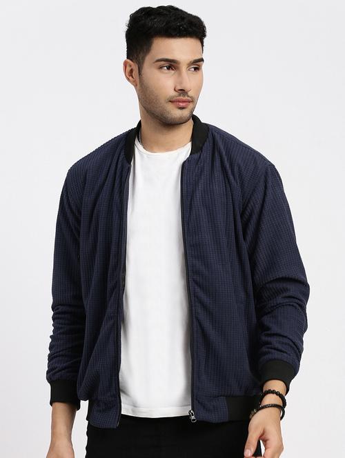 men solid henley collar casual jacket - 21550030 - Very Small Image - 1