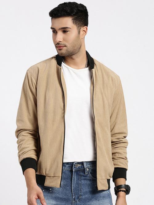 men solid henley collar casual jacket - 21550031 - Very Small Image - 1
