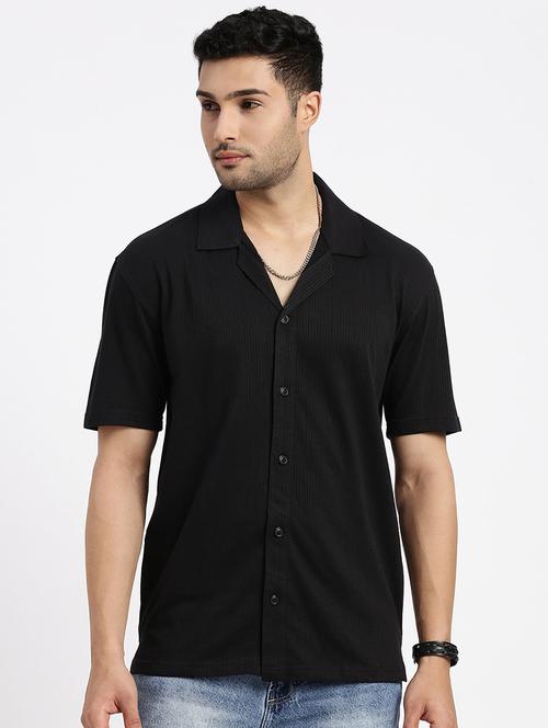 men solid short sleeve casual shirt - 21550038 - Very Small Image - 1