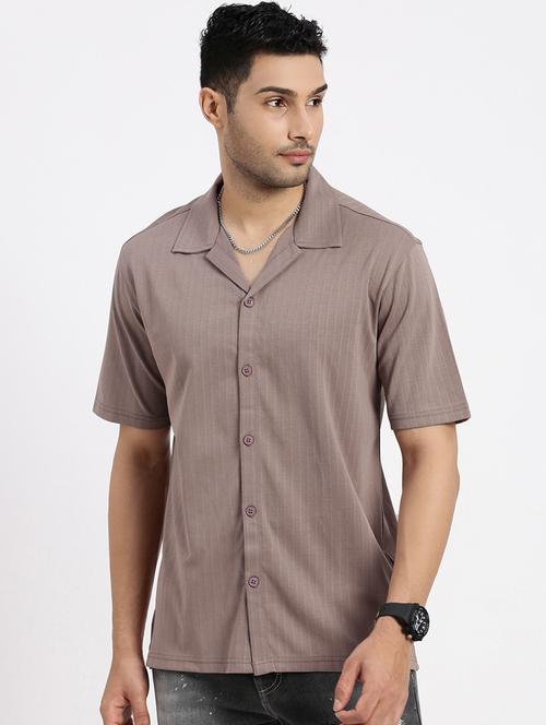 men solid short sleeve casual shirt - 21550043 - Very Small Image - 1