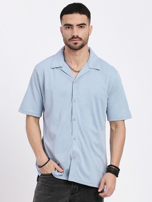 men solid short sleeve casual shirt - 21550046 - Very Small Image - 1