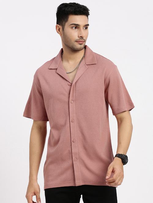 men solid short sleeve casual shirt - 21550055 - Very Small Image - 1