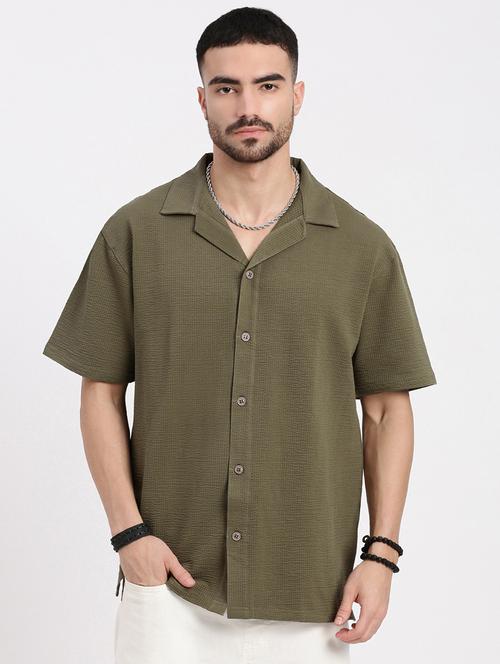 men solid short sleeve casual shirt - 21550066 - Very Small Image - 1