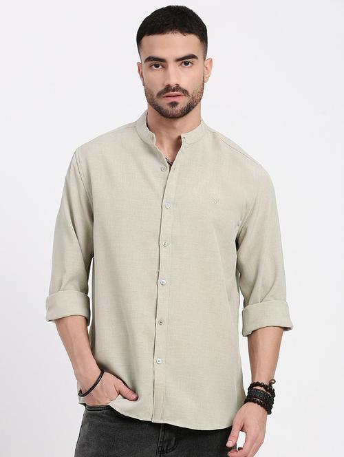 men solid long sleeve casual shirt - 21550134 - Very Small Image - 1