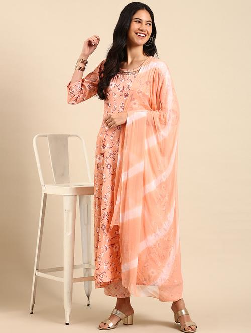 women three quarter sleeve kurta pant with dupatta set - 21550347 - Very Small Image - 1