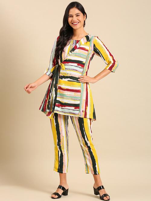 women printed top pant co-ord set - 21550354 - Very Small Image - 1