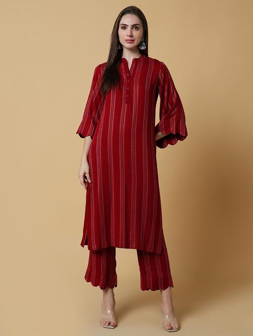 women red stripes kurta pant set - 21550410 - Very Small Image - 1