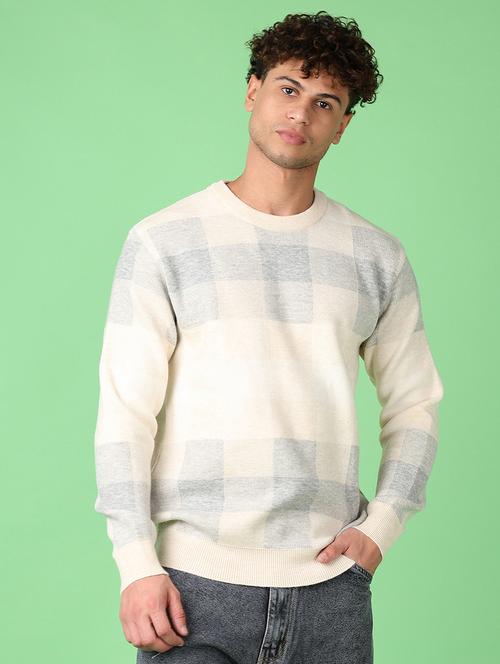 men long sleeves self design pullover - 21550485 - Very Small Image - 1