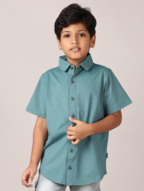 boys striped collared short sleeves shirt - 21550628 - Very Small Image - 1