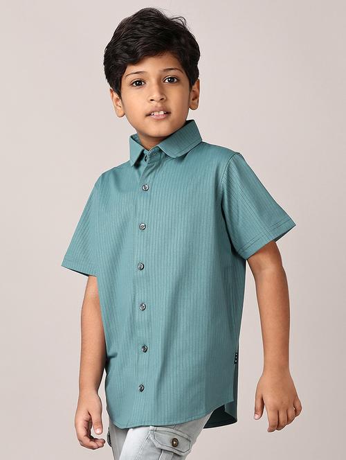 boys striped collared short sleeves shirt - 21550630 - Very Small Image - 1