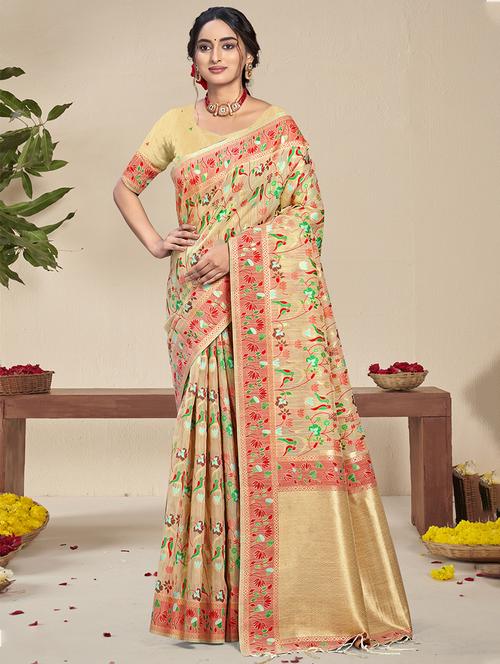 women self design banarasi saree with blouse - 21551150 - Very Small Image - 1