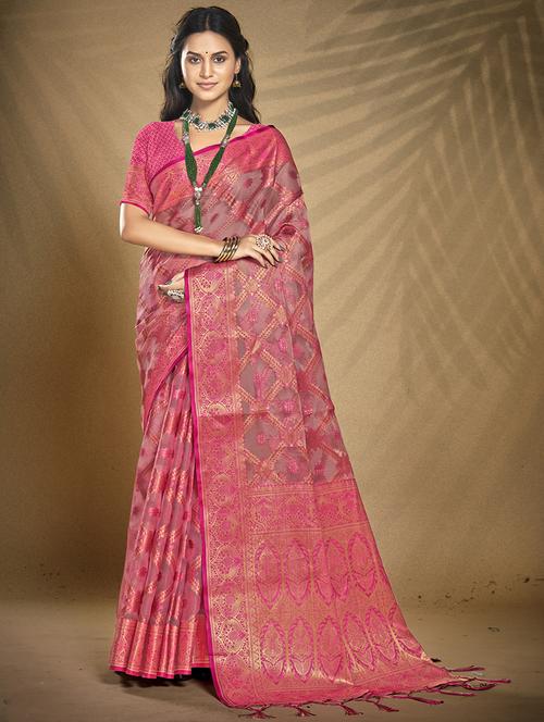 women self design banarasi saree with blouse - 21551179 - Very Small Image - 1