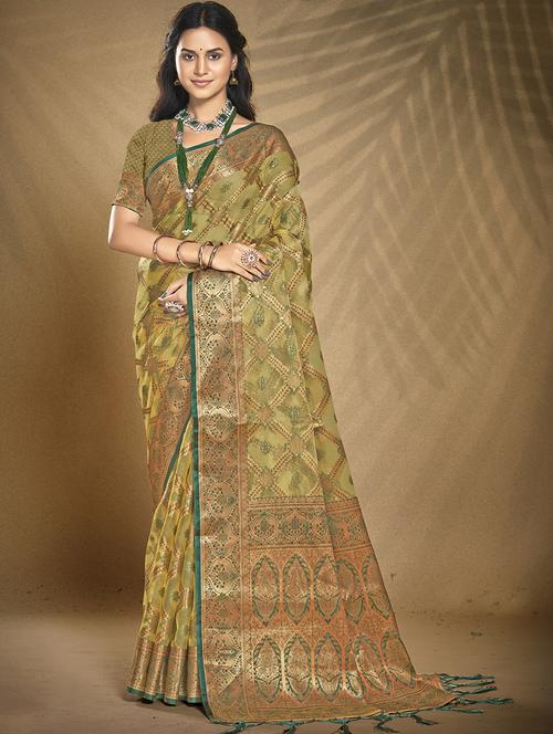 women self design banarasi saree with blouse - 21551182 - Very Small Image - 1