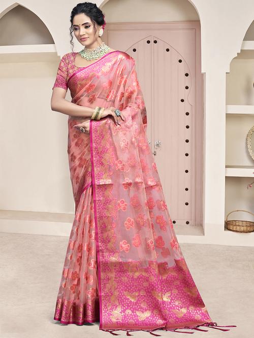 women zari work banarasi saree with blouse - 21551185 - Very Small Image - 1