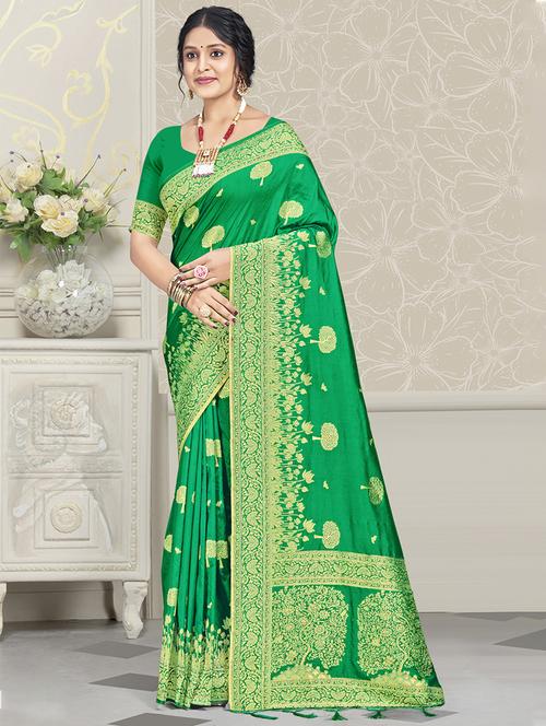 women zari work banarasi saree - 21551272 - Very Small Image - 1