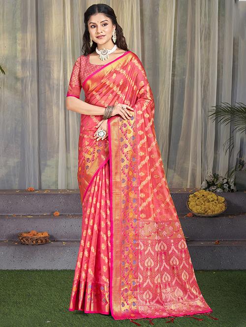 women zari work banarasi saree with blouse - 21551357 - Very Small Image - 1