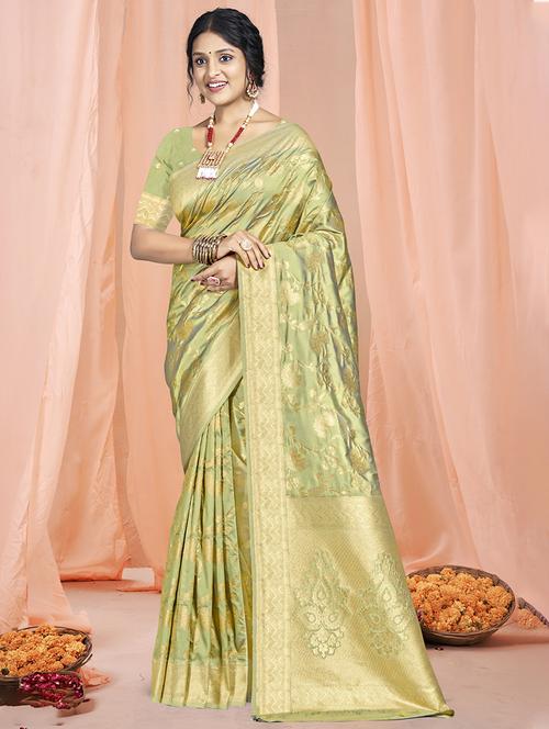 women zari work banarasi saree - 21551381 - Very Small Image - 1