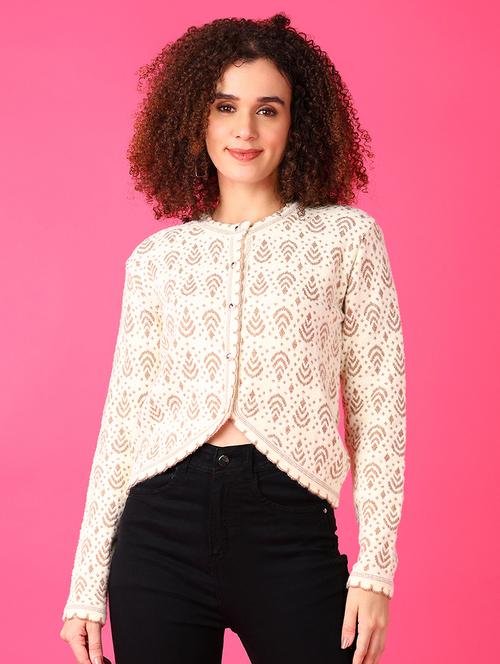 women self designed long sleeve cardigan - 21551469 - Very Small Image - 1