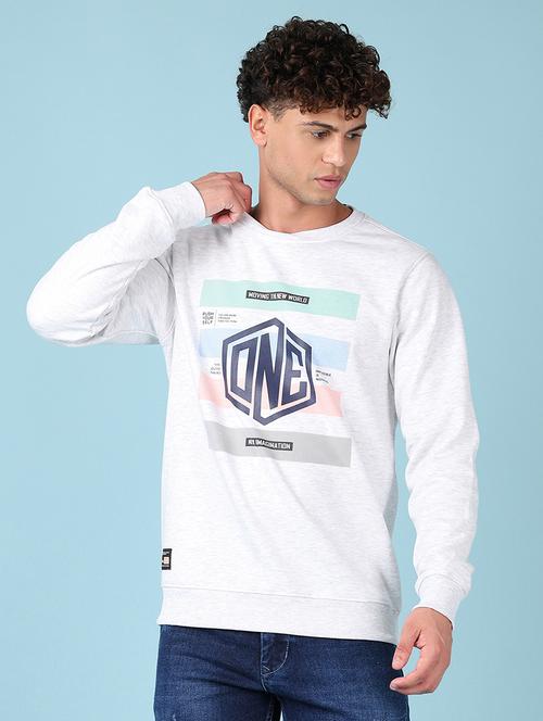 men long sleeves front print sweatshirt - 21551488 - Very Small Image - 1