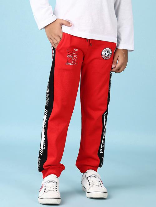 boys red printed joggers - 21551592 - Very Small Image - 1
