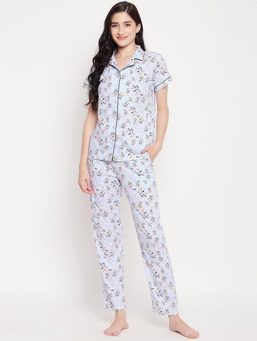 women printed pyjama nightwear set - 21552202 - Very Small Image - 1