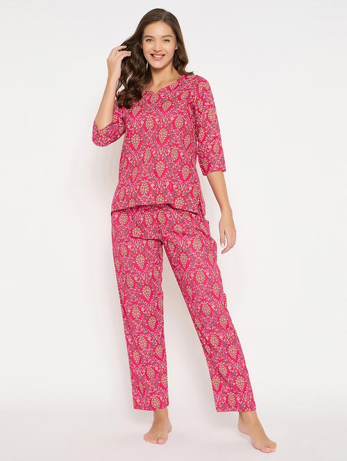 women printed pyjama nightwear set - 21552236 - Very Small Image - 1