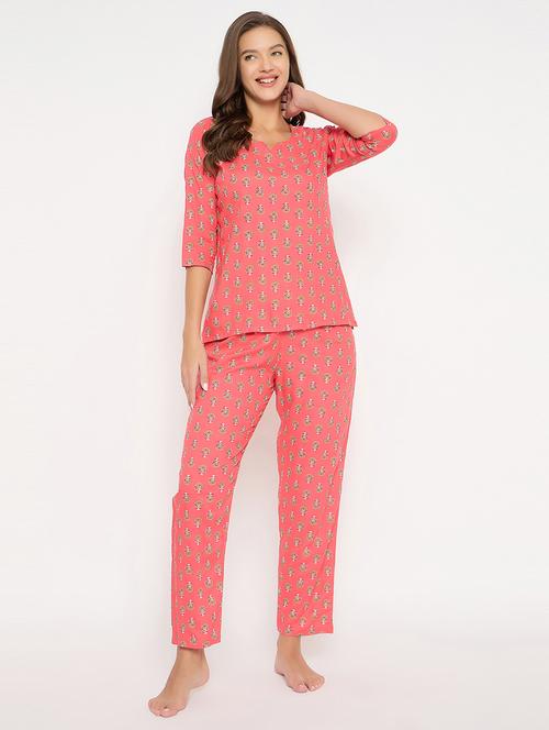 women printed pyjama nightwear set - 21552239 - Very Small Image - 1