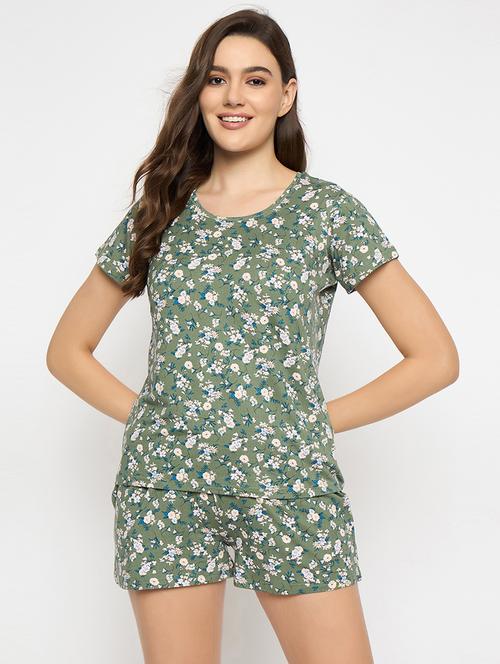 women printed shorts nightwear set - 21552307 - Very Small Image - 1
