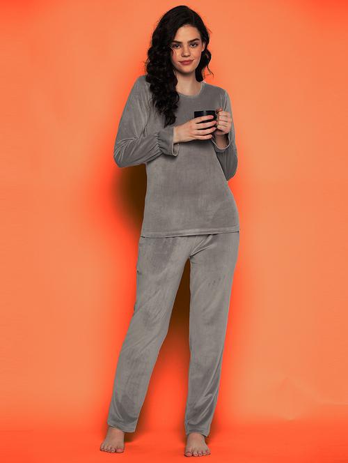 women solid pyjama nightwear set - 21552311 - Very Small Image - 1