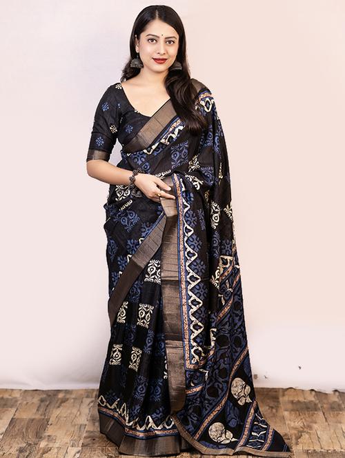 women printed saree  with blouse - 21553275 - Very Small Image - 1
