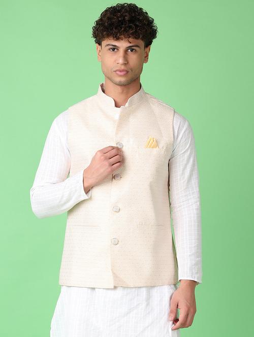 men self design mandarian neck nehru jacket - 21553331 - Very Small Image - 1