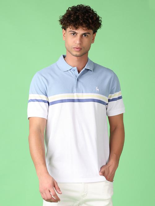 men short sleeves color block polo t-shirt - 21553431 - Very Small Image - 1