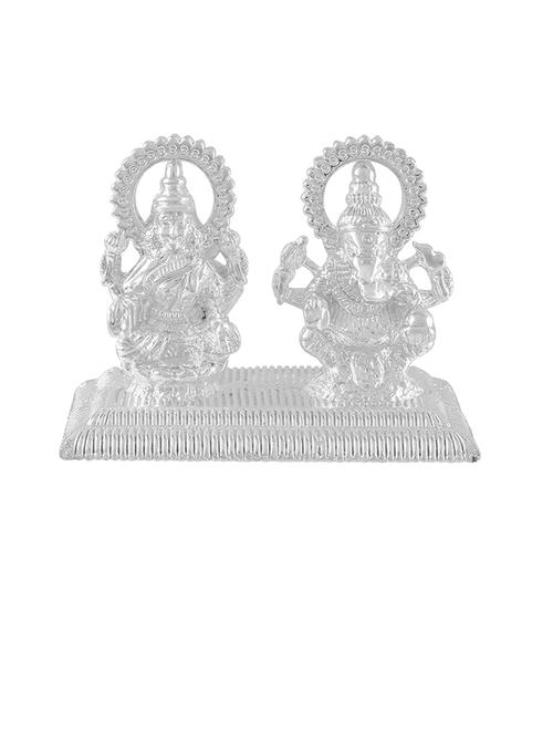 brass non fade silver lakshmi ganesh stand hindu puja item show piece - 21553794 - Very Small Image - 1