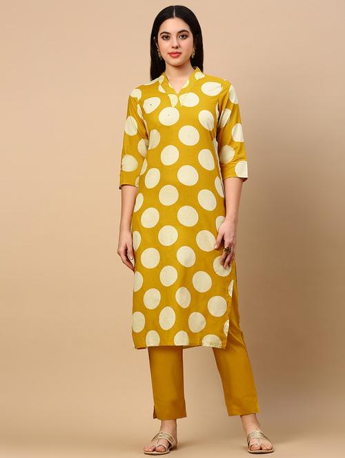 women polka dots printed kurta & pant set - 21553971 - Very Small Image - 1