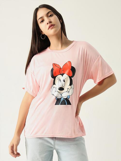 women front print round neck t-shirt - 21553996 - Very Small Image - 1