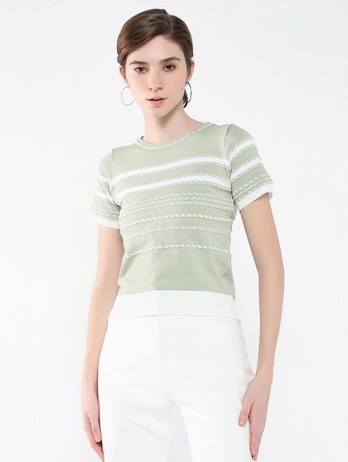 women green self-designed regular top - 21554055 - Very Small Image - 1