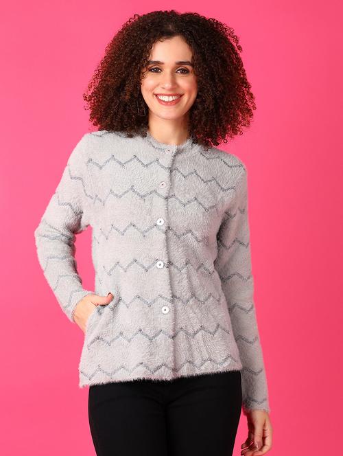 women self designed long sleeve cardigan - 21554758 - Very Small Image - 1