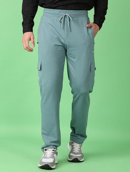 men sea green solid full length track pant - 21554797 - Very Small Image - 1